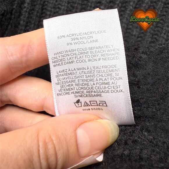 Women's Express Black Mock Neck Sweater with Red Sleeve Stripes – Size XS - Picture 5 of 6